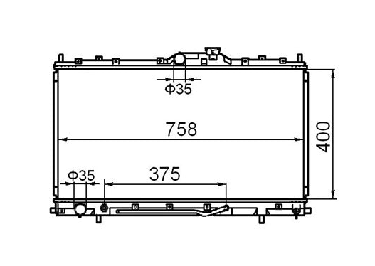 Mitsubishi 380 DB Pin Type 4-Door Radiator / MI12042