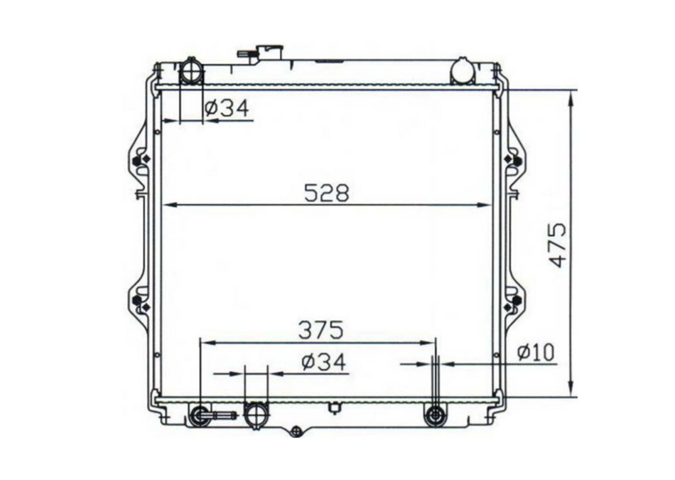 Toyota Hilux LN147R 3.0L Diesel Radiator / TY18099