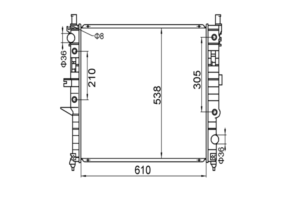Mercedes-Benz ML-Class W163 V6 Radiator / MB15029