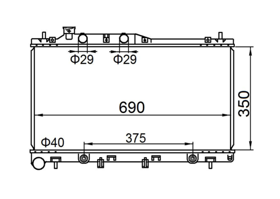 Subaru Outback H6 3.0L Radiator / SB14029