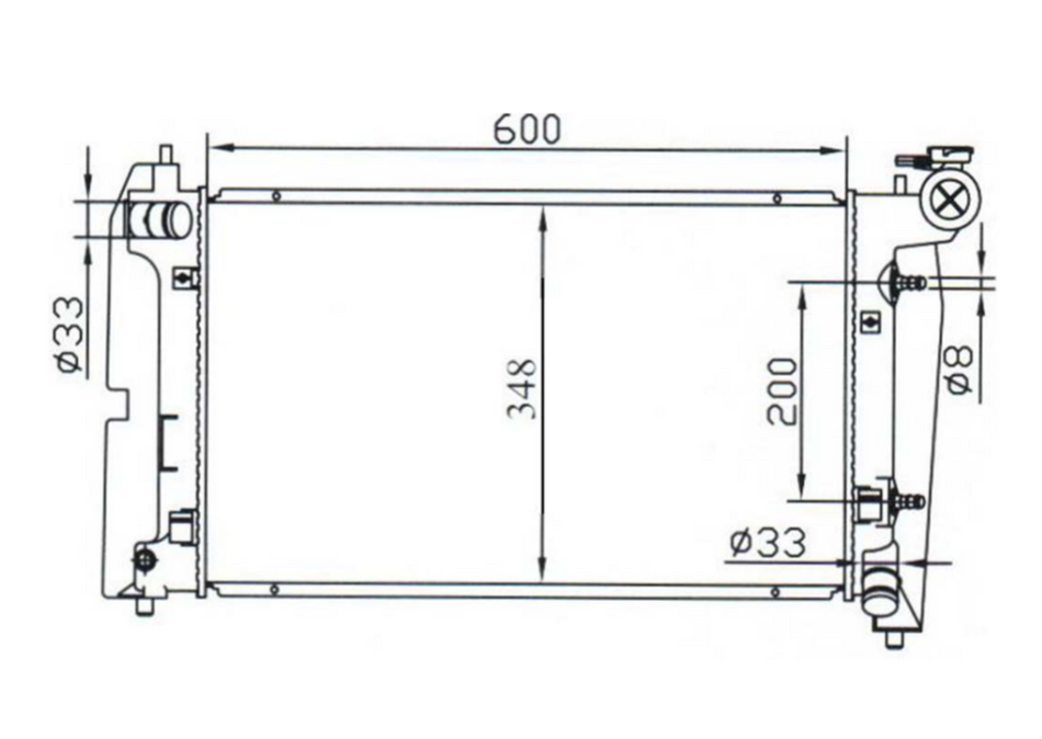 Toyota Corolla ZZE122R Radiator / TY18028