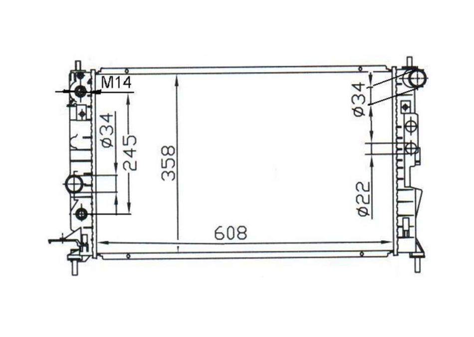 Holden Vectra JR/JS 2.0L V4 Radiator / HD22018